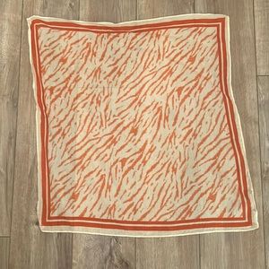 BR Factory Orange and White Tiger print Scarf